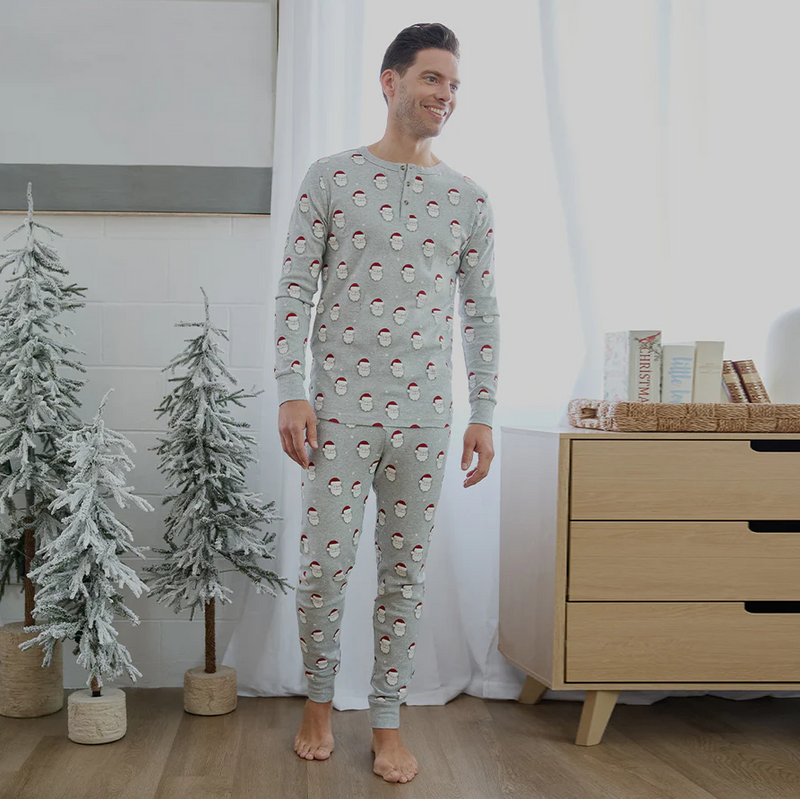 Petit Lem Men's Santa Print PJ Set