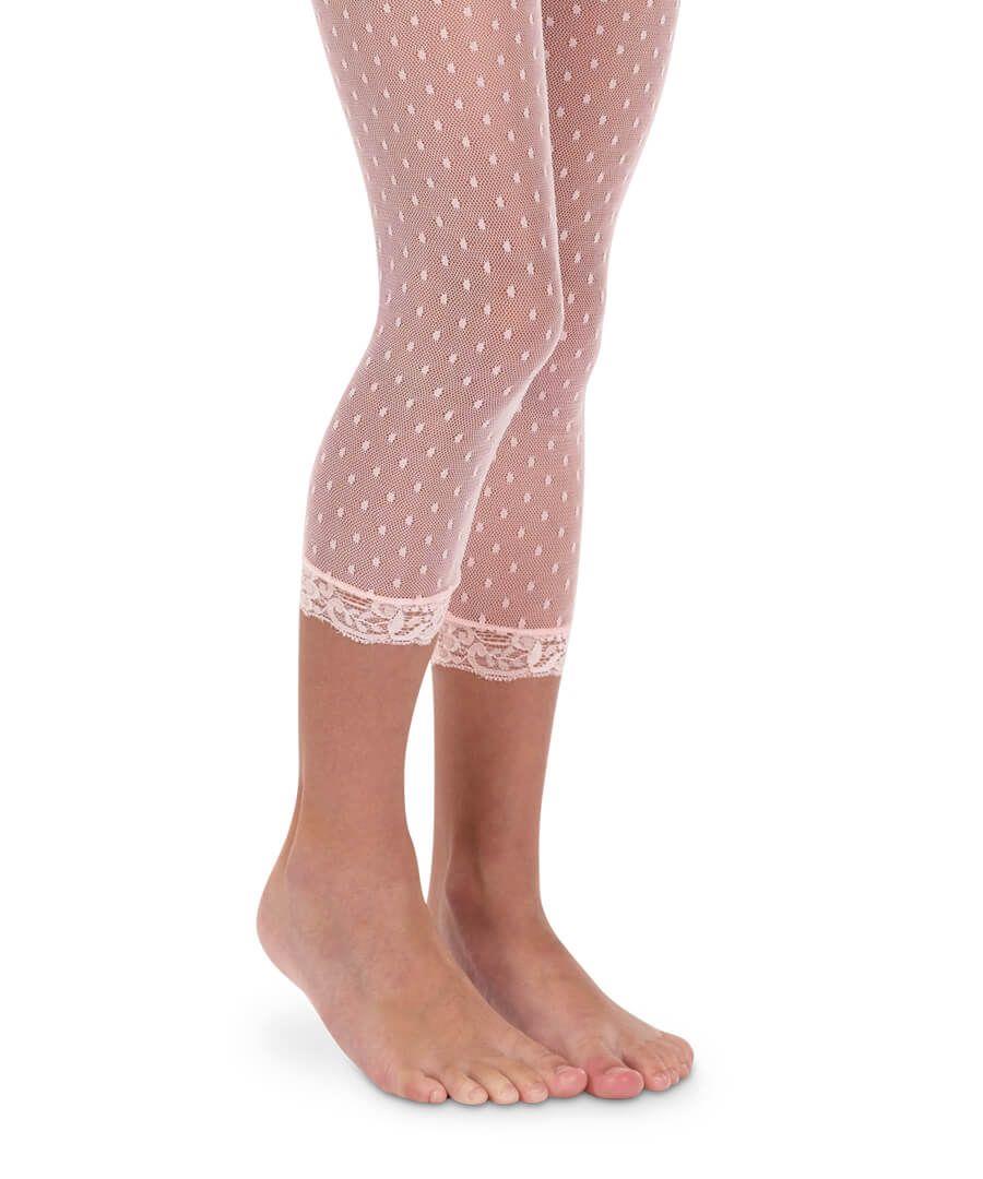 Jefferies Socks Lace Trim Footless Tights 1 Pair