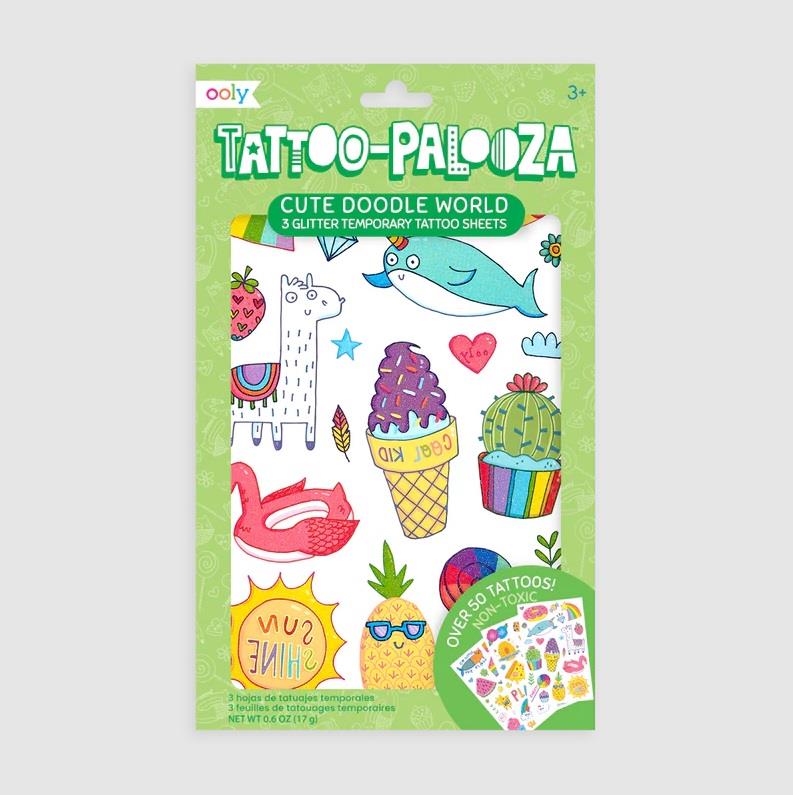 Ooly Cute Doodle World Temporary Tattoo