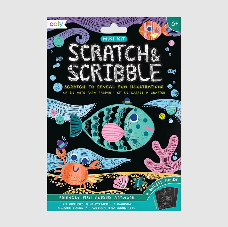 Ooly Friendly Fish Mini Scratch and Scribble Art Kit