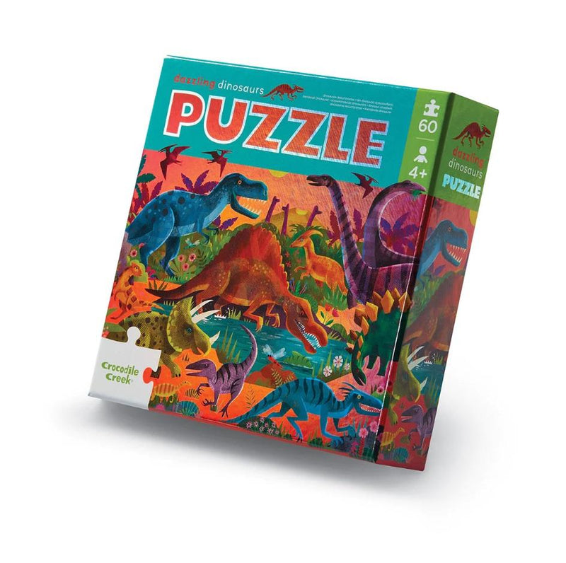 Crocodile Creek 60pc Dazzling Dinosaurs Foil Puzzle