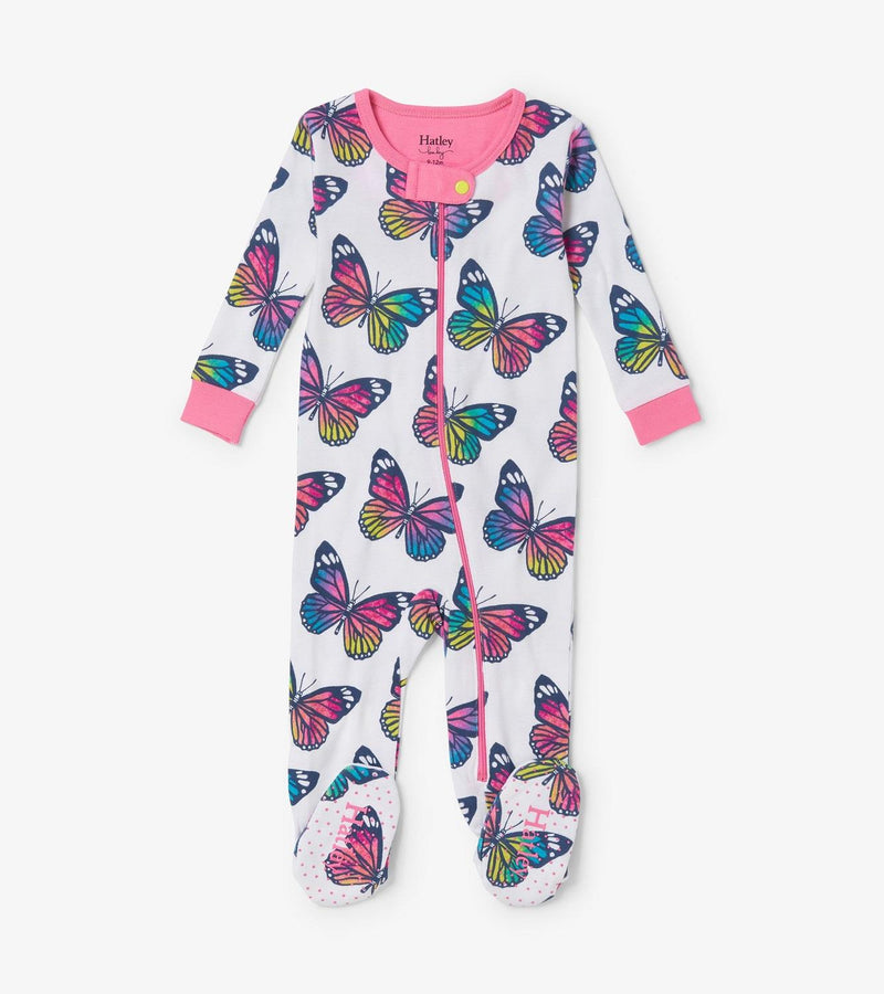 Hatley Spring Sky Butterfly Footed Coverall