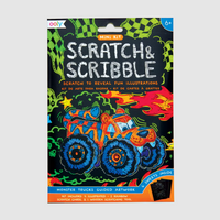 Ooly Monster Truck Mini Scratch and Scribble Art Kit