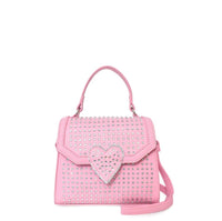 OMG Pink Rhinestone Heart Buckle Mini Top Hand Bag