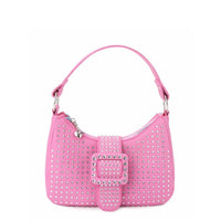 OMG Pink Rhinestone Mini Crescent Bag
