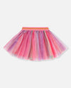 Deux Par Deux Rainbow Stripe Tulle Skirt