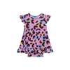 Posh Peanut Electric Leopard Ruffled Bodysuit Dress