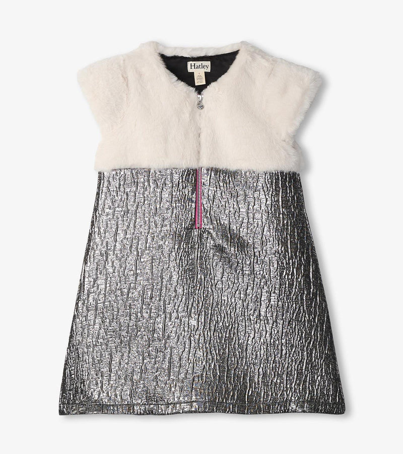 Hatley Faux Fur Jacquard Dress