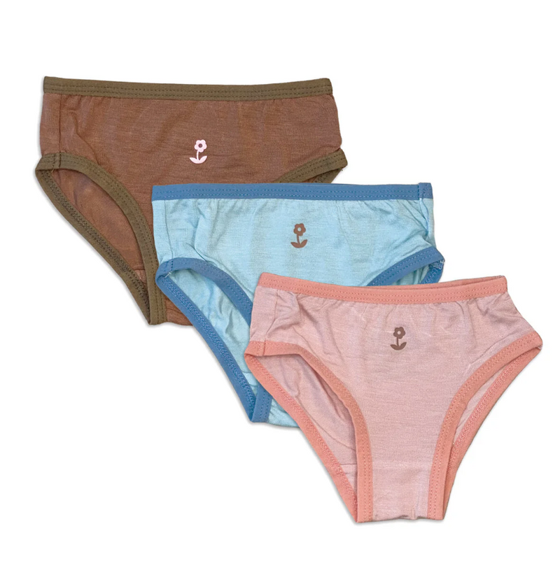 Silkberry 3 Pack Teatime Pink/Sky/Brown Underwear