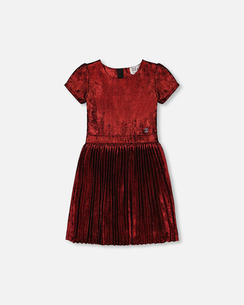 Deux Par Deux Short Sleeve Pleated Dress