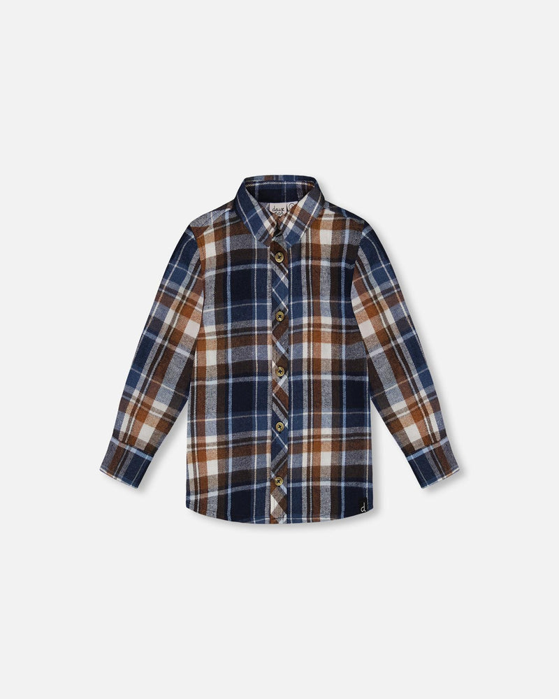 Deux Par Deux Baby Plaid Long Sleeve Top