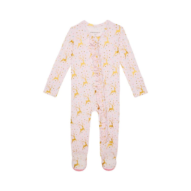 Posh Peanut Ryleigh Ruffled Footed Onesie