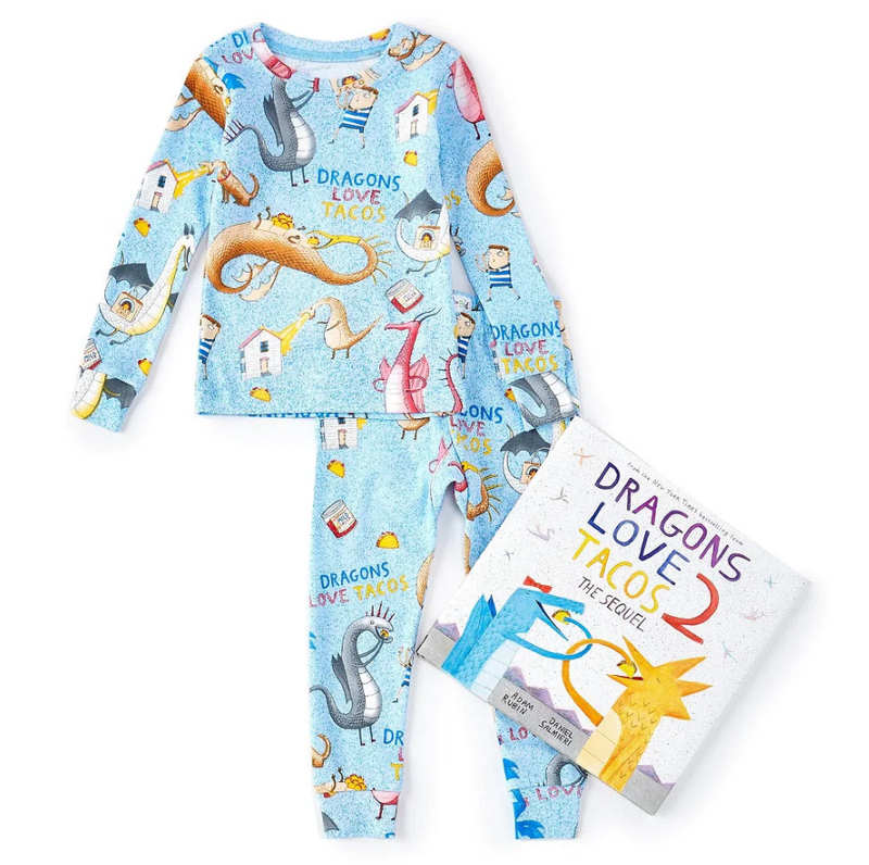 Hatley PJ & Book Set - Dragons Love Tacos 2