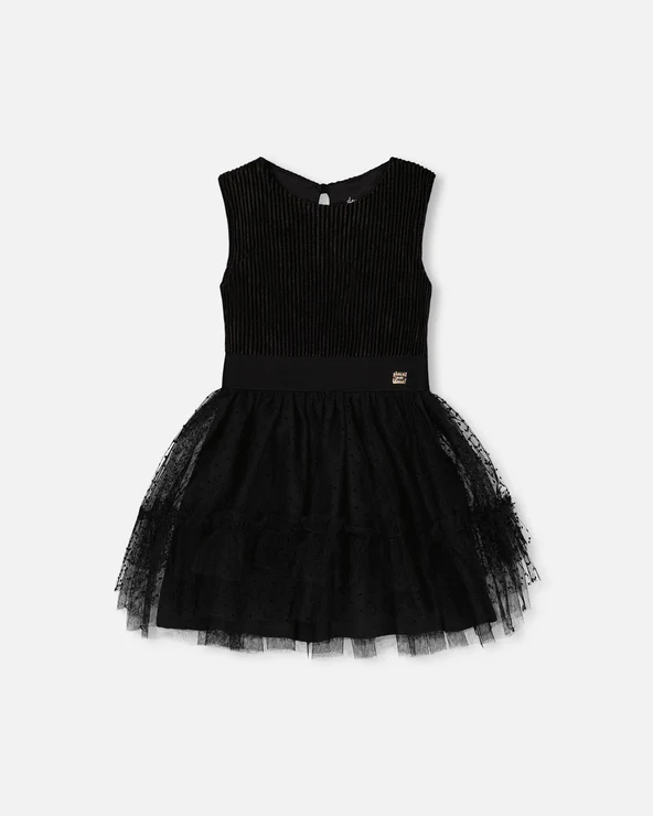 Deux Par Deux Sleeveless Dress with Tulle Skirt