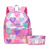 OMG Metallic Large Backpack with 'Stuff' Clear Pencil Pouch