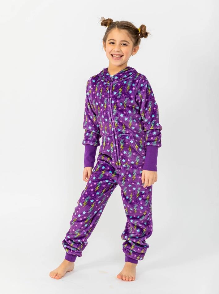 Preppy Goose Purple Flash Plush Onesie