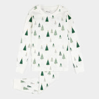 Petit Lem Christmas Tree Print PJ Set