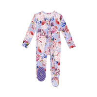 Posh Peanut Annie Ruffled Footed Onesie