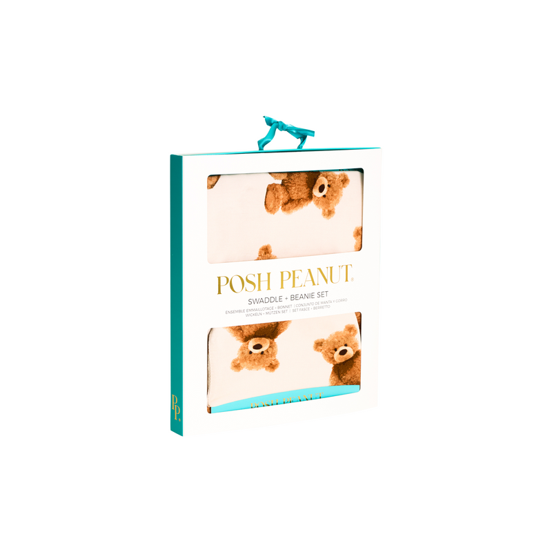 Posh Peanut Teddy Freddy Swaddle & Beanie Set