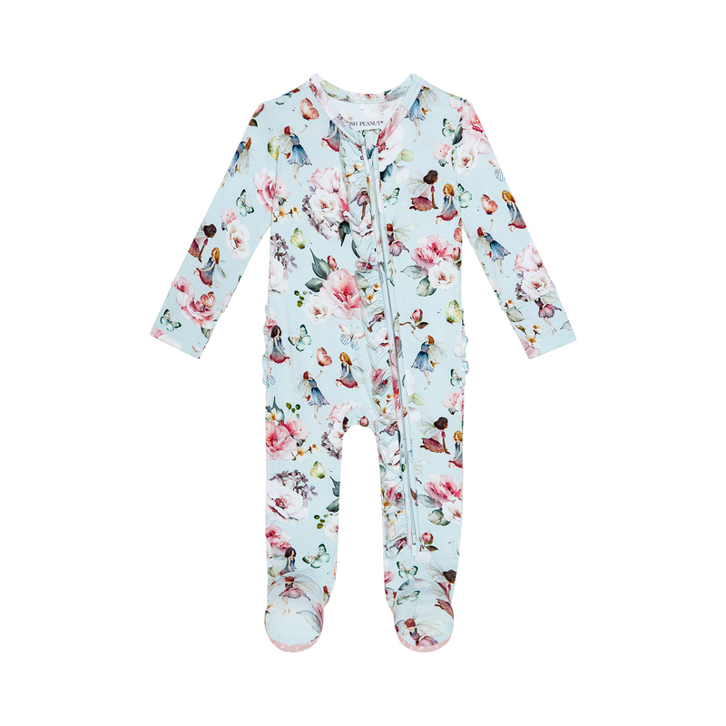 Posh Peanut Melinda Ruffled Footed Onesie