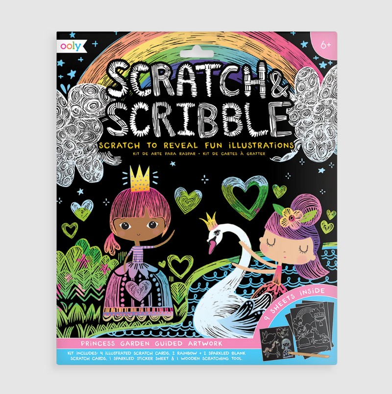 Ooly Princess Garden Scratch and Scribble Art Kit