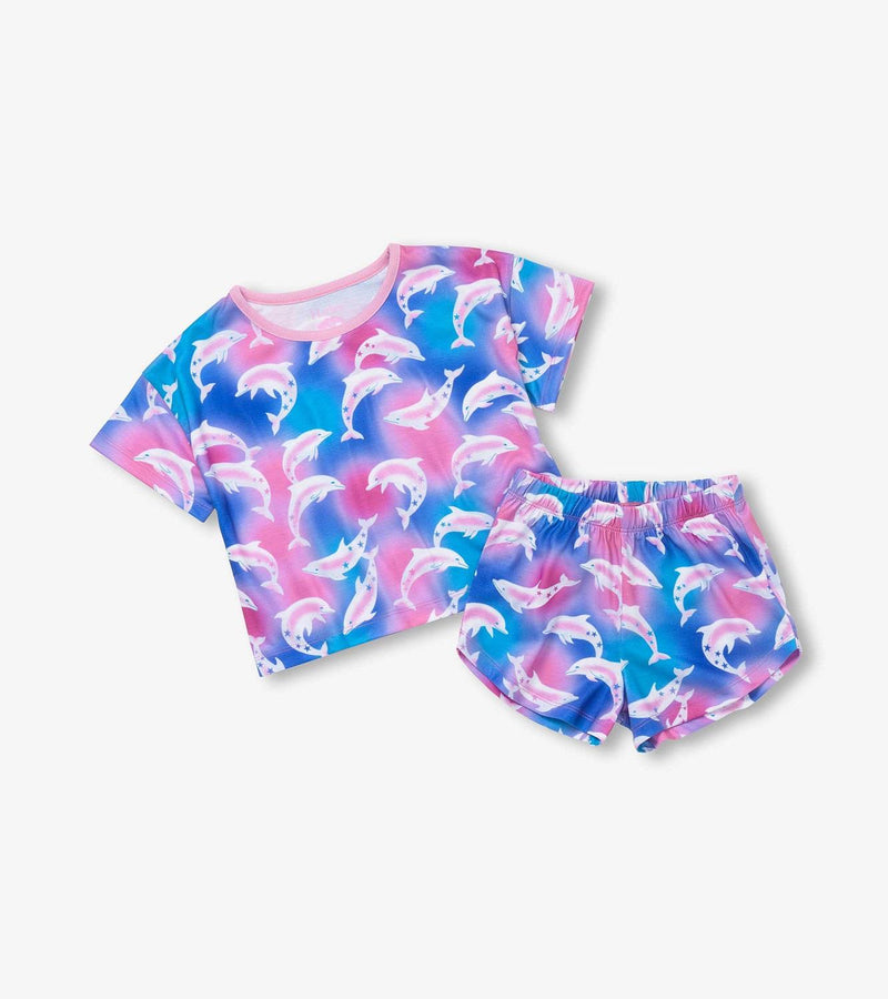 Hatley Airbrush Dolphins PJ Set