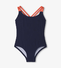 Hatley Patriot Blue Cross Strap Swimsuit