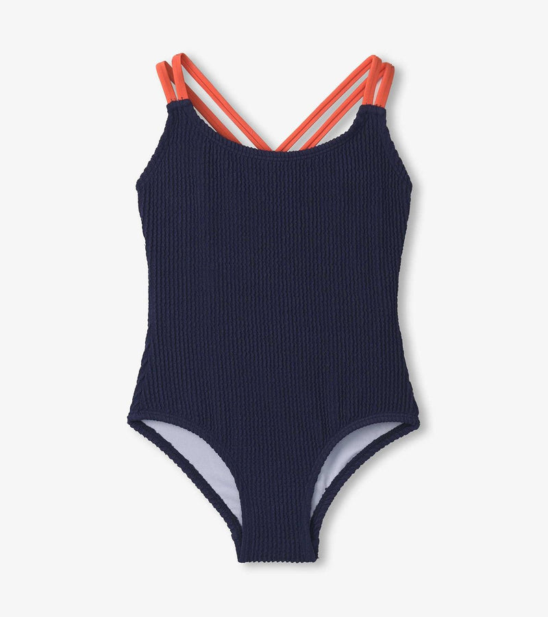 Hatley Patriot Blue Cross Strap Swimsuit