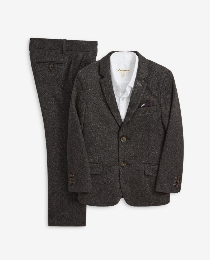 Appaman Black Herringbone Stretchy Mod Suit