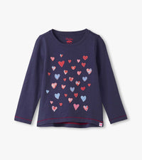 Hatley Falling Hearts Long Sleeve Top