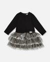 Deux Par Deux Glittering Mesh Party Dress