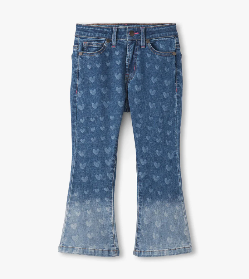 Hatley Hearts Flared Leg Denim Pant