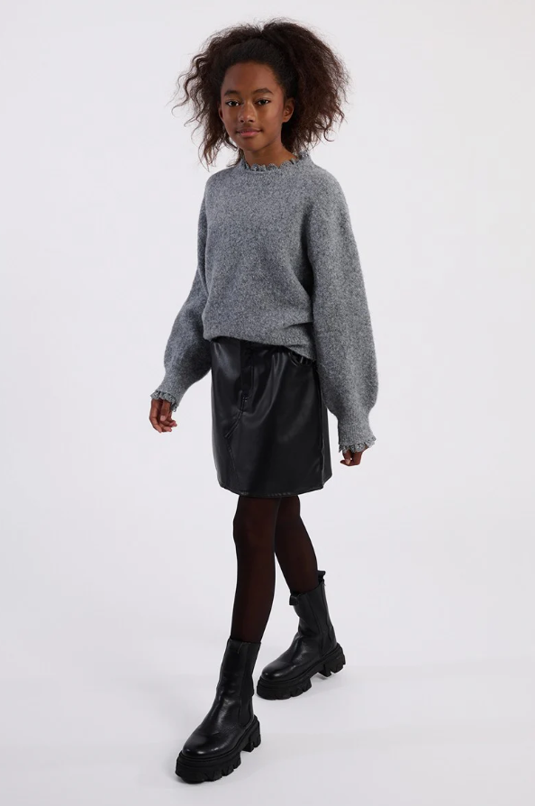 Molly Bracken Girl Lace Collar Knitted Sweater