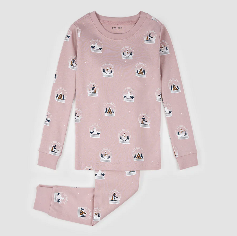 Petit Lem Snowglobe Print PJ Set