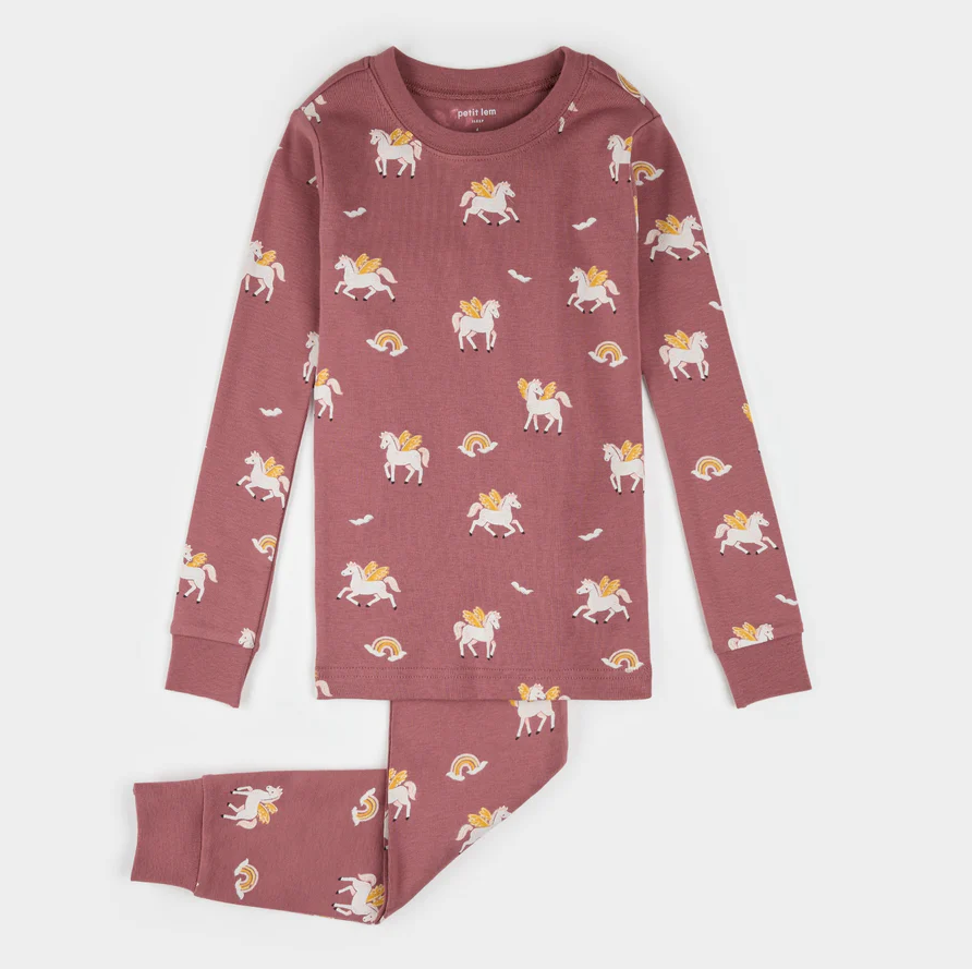 Petit Lem Rainbow Pegasus Print PJ Set