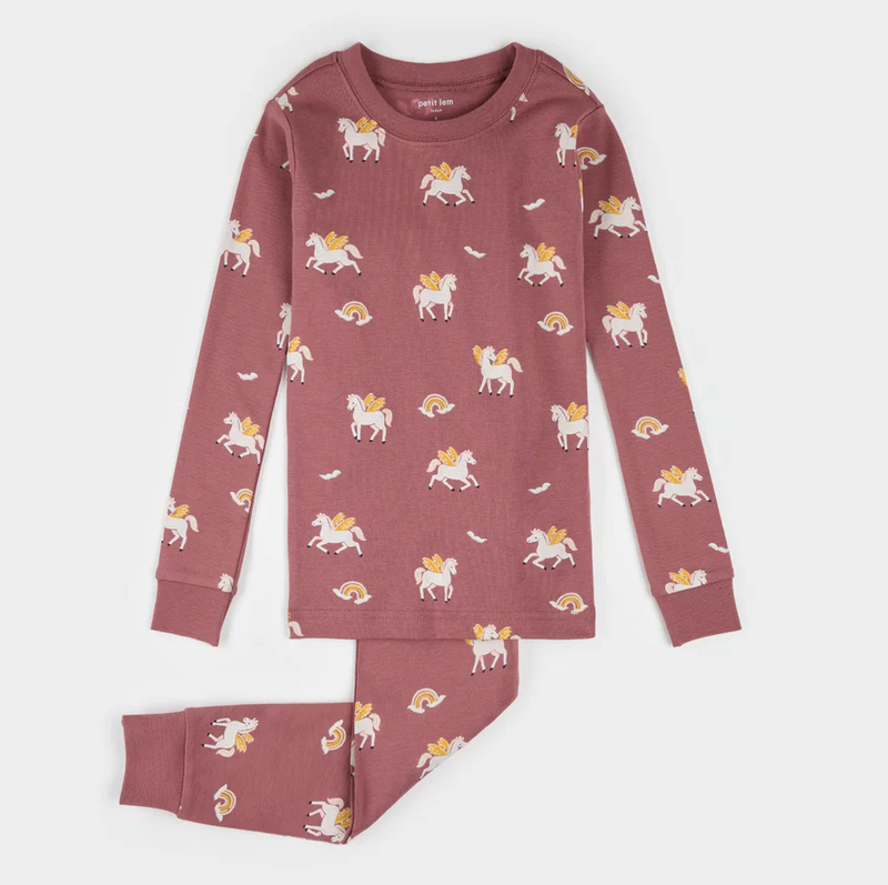 Petit Lem Rainbow Pegasus Print PJ Set