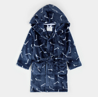Petit Lem Hockey Sticks Print Plush Robe