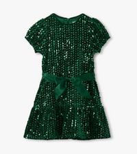 Hatley Green Sequins Velvet Dress
