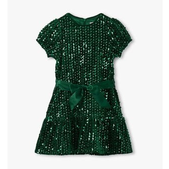 Hatley Green Sequins Velvet Dress