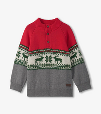 Hatley Holiday Elk Mockneck Sweater