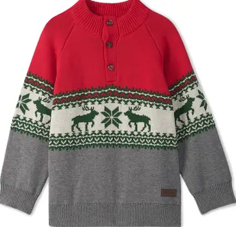 Hatley Holiday Elk Mock Neck Sweater