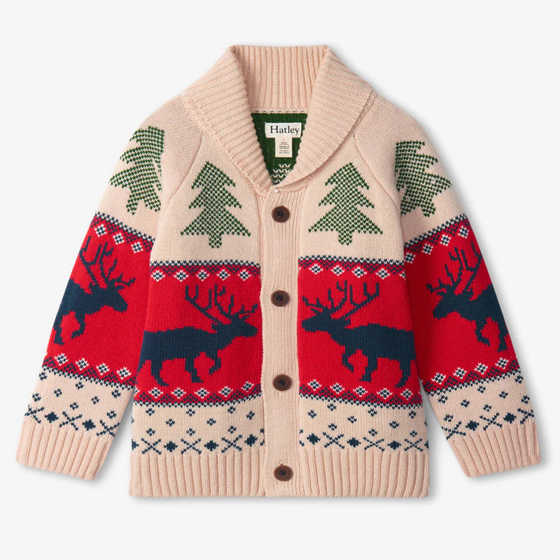 Hatley Holiday Elk Cardigan