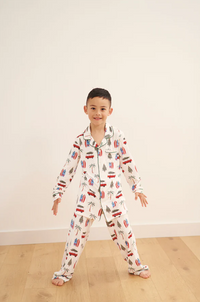 Bambi & Birdie Cali Christmas Collared Button Up PJ Set