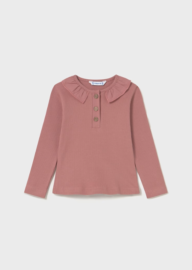 Mayoral Ruffle Collar Long Sleeve Top 2112