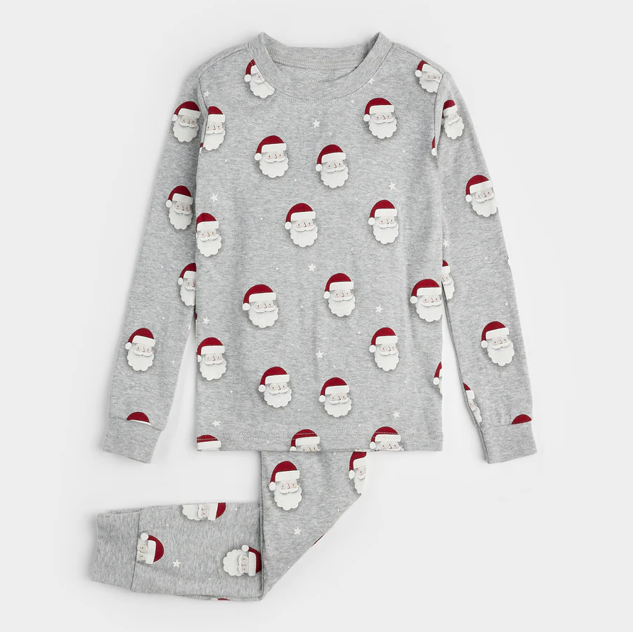 Petit Lem Santa Print PJ Set