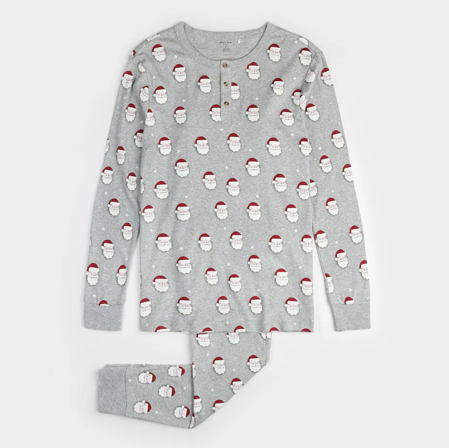 Petit Lem Men's Santa Print PJ Set