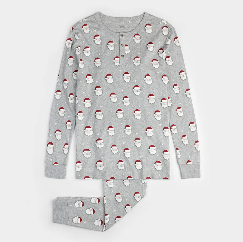 Petit Lem Men's Santa Print PJ Set
