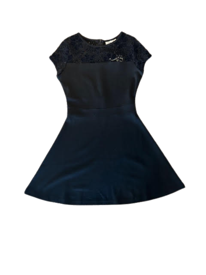 M.I.D Dress with Velvet Lace Detail