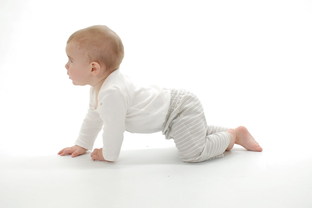 Silkberry Organic Cotton Pullover Pant (Silver cloud stripe)