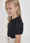 Mayoral Perforated Short Sleeve Top 6046